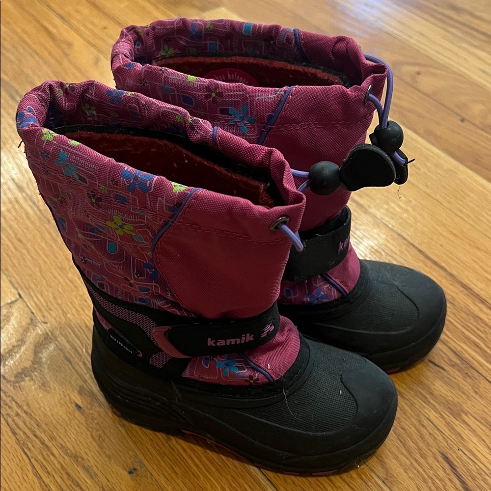 Kamik Kids' Magenta and Black Snow Boots